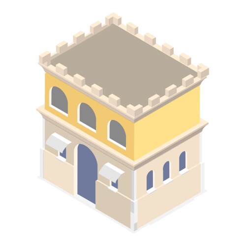 Mobile store flat isometric low poly concept Vector Image