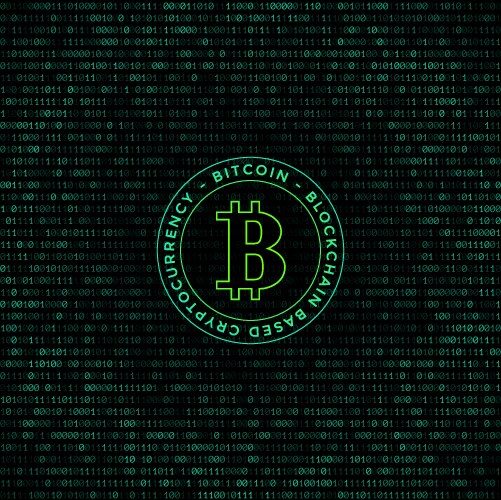 Bitcoin Blockchain Binary Code vector image