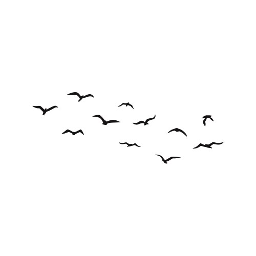 Flying Bird Silhouette Flock Vector Image