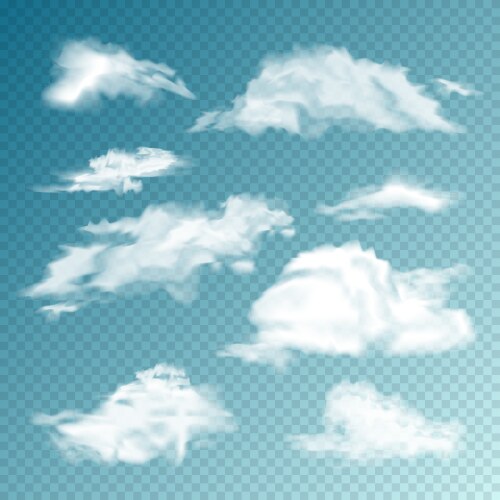 Realistic clouds cloudy sky fluffy cloud Vector Image