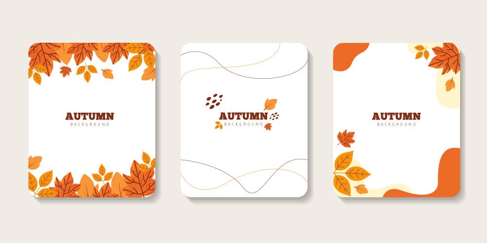 Set of autumn backgrounds for templates in brown Vector Image