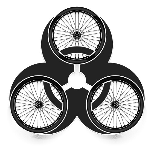 Biohazard symbol with car wheel Royalty Free Vector Image