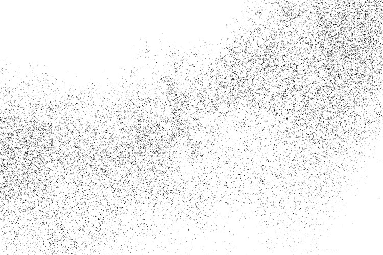 Black grainy texture isolated on white vector image