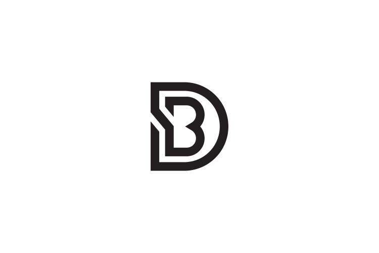 DB Monogram Logo - Minimalist Vector Image