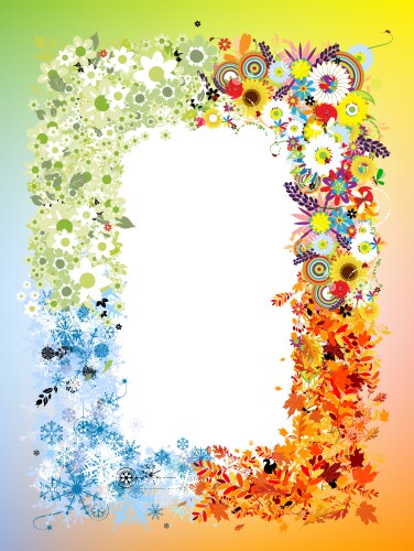 Four seasons tree - spring summer autumn winter Vector Image