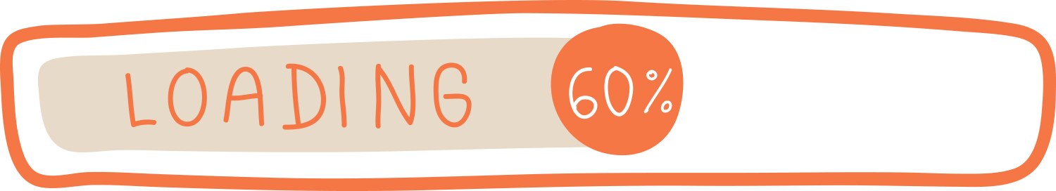 Handdrawn loading bar progress indicator vector image