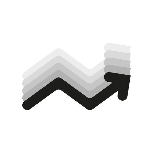 Irregular zig zag line arrow pointing vector image