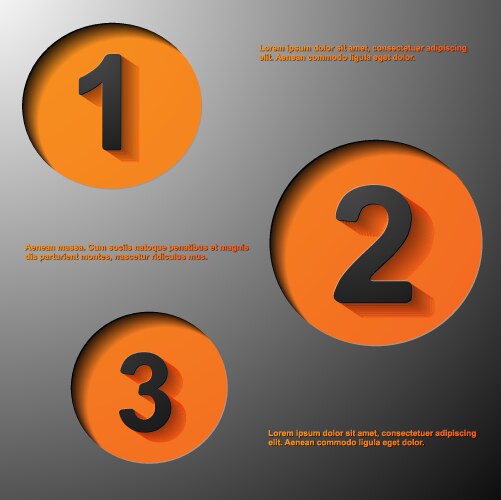 round 3d pointers for first second and third place vector image