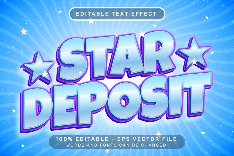 Star deposit 3d text effect and editable effe Vector Image