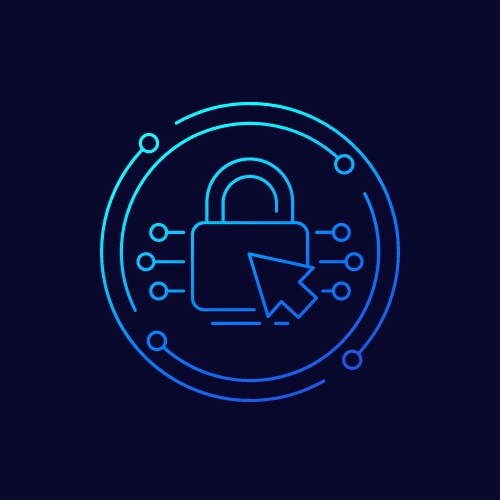 Access line icon with lock and cursor vector image