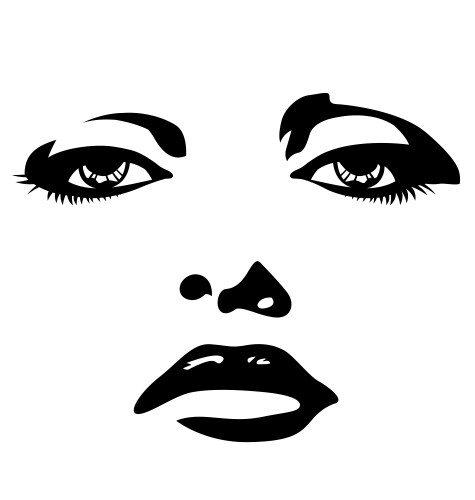 Elegant Woman Face Portrait Vector Image