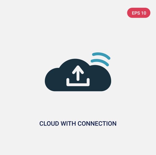 Two color cloud with connection icon from user vector image