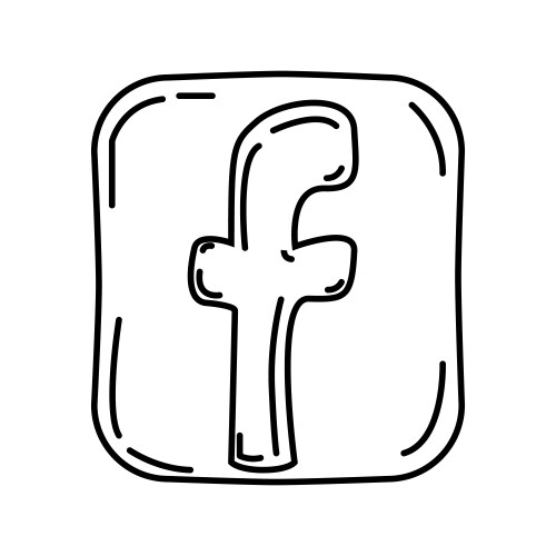 facebook icon doodle hand drawn or black outline vector image