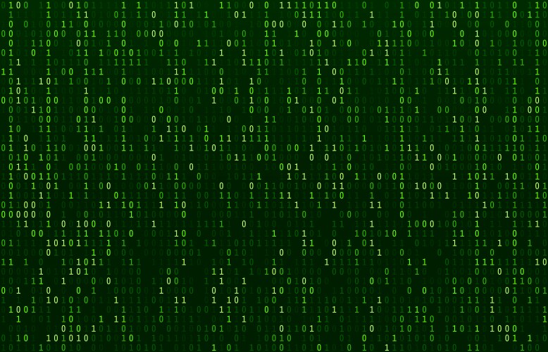 Matrix code stream green data codes screen binary vector image