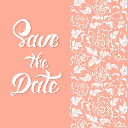 Save date card template with handdrawn unique vector image