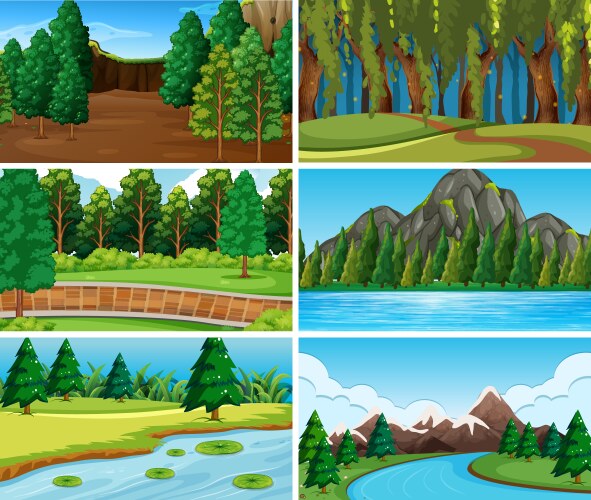 Set of pine tree Royalty Free Vector Image - VectorStock