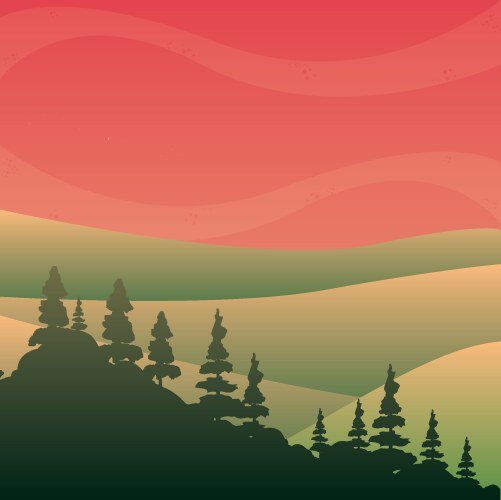 Sunset landscape design Royalty Free Vector Image