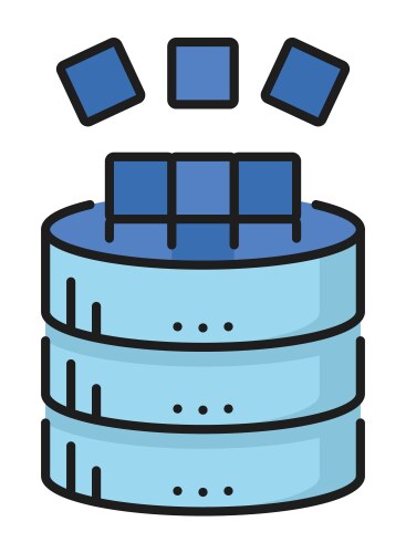 Data server color icon database storage network vektorbild