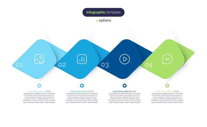 Infographic template composed of 4 elements vector image