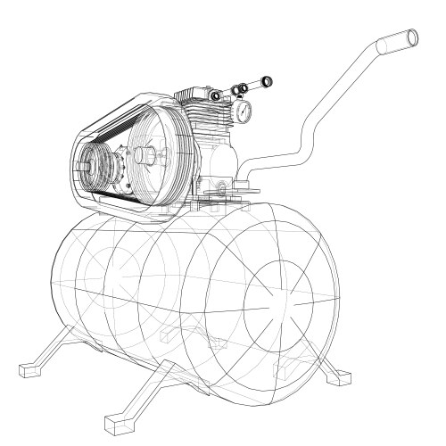 Outline air compressor Royalty Free Vector Image