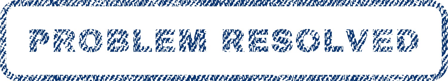 Problem resolved textile stamp vector image