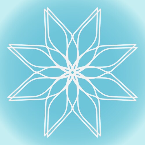 Snowflake simple abstract sharp shape on blue vector image