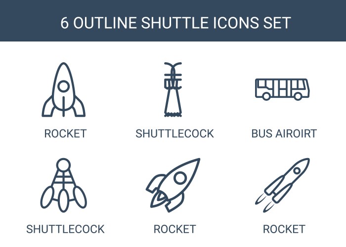 Shuttle icons (36983608) – Free Vector | VectorStock