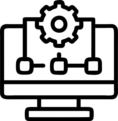 Ai data processing dashboard icon vector image