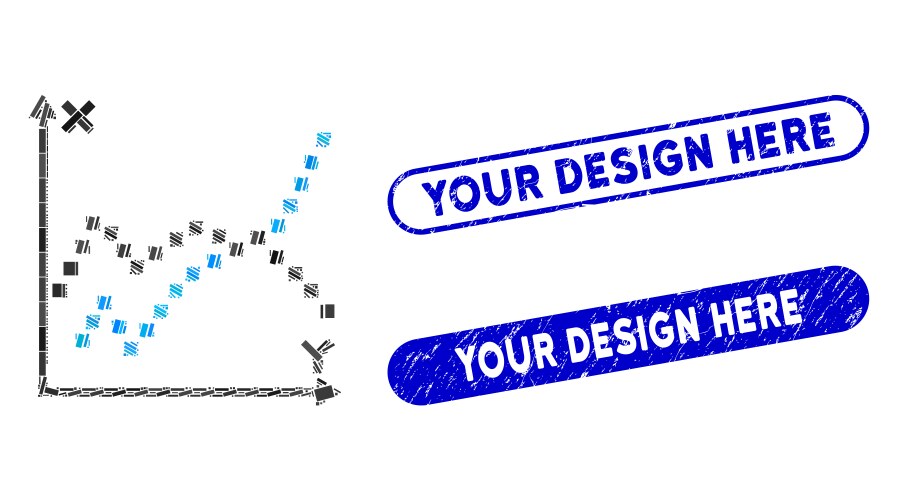 Rectangle collage functions plot with grunge your vector image