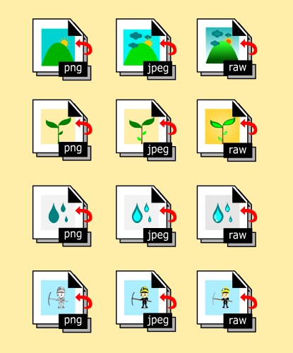 Set of program file formats iconsfile extensions vektorbild