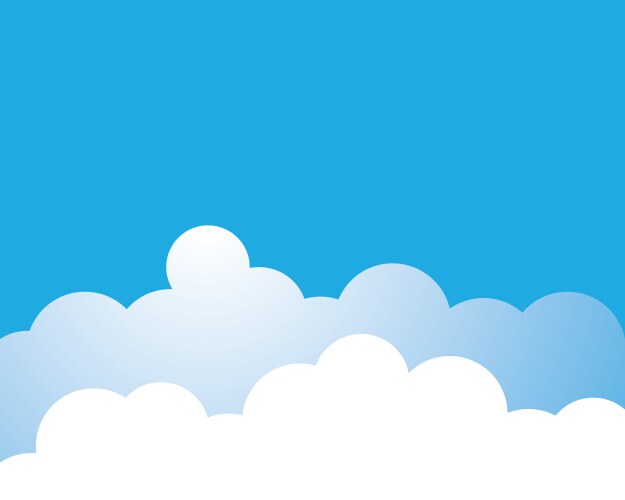 Background design with fluffy clouds on blue sky Vector Image