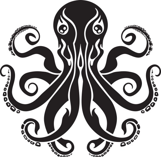 Cosmic connection octopus mandala black logo Vector Image