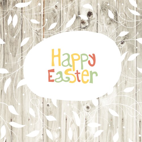 Easter card wooden back vector image