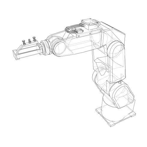 industrial robot manipulator vector image