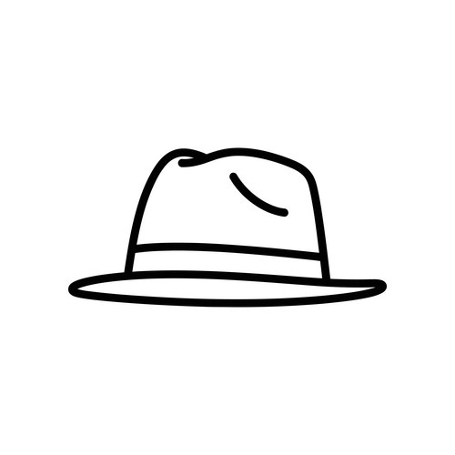 Black Graduation Cap Line Art Vector Image