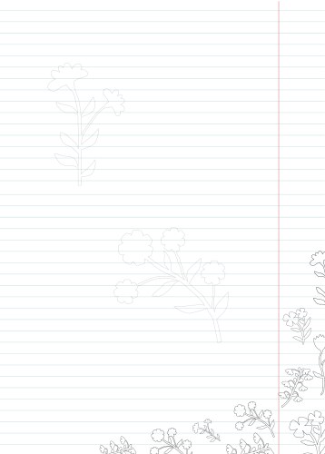 Notebook sheet for notes with hand-drawn outline vector image