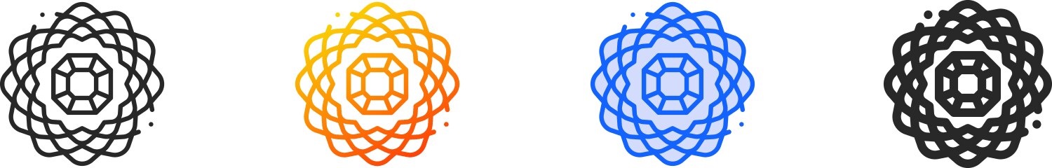 Biological iconthin linear gradient blue stroke Vector Image