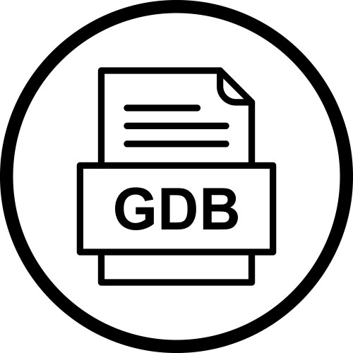 Gdb file document icon vektorbild