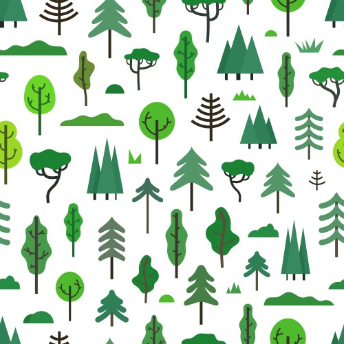 Seamless pattern with different trees vector image