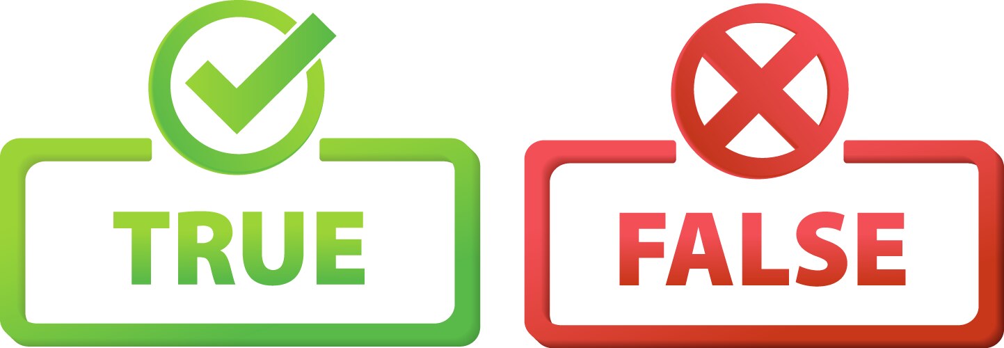 true and false icons set vector