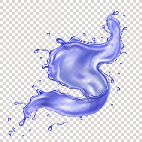 blue transparent water splash realistic vector