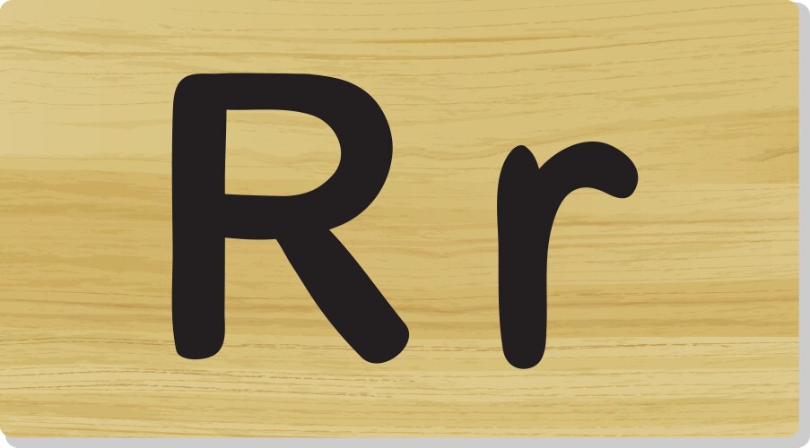 wooden letter r vector image