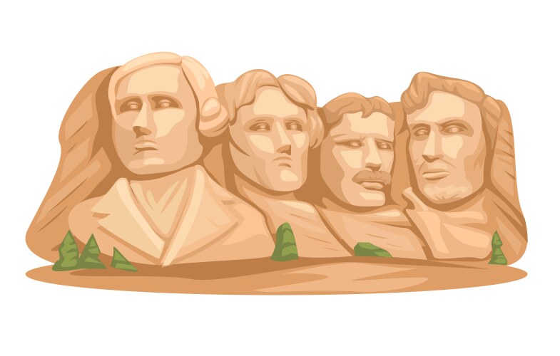 Mount rushmore four american president figure vector image