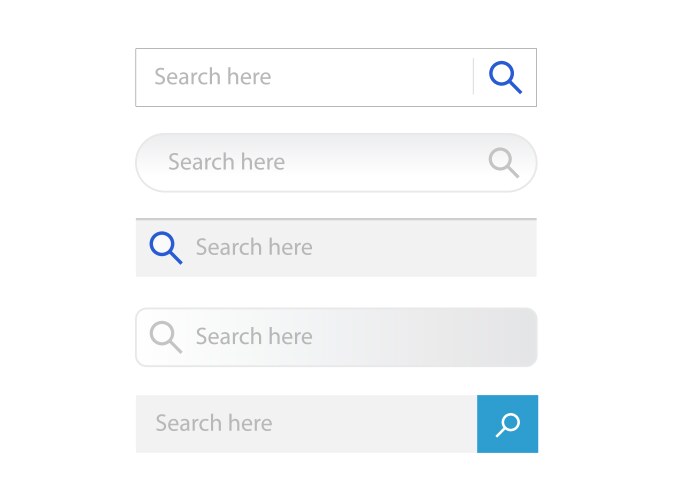 Search bar web fields interface design vector image