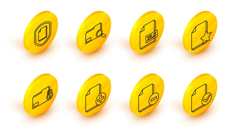 Set line document and check mark with minus add vektorbild