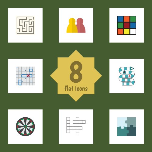 Flat icon play set of arrow cube multiplayer vector image
