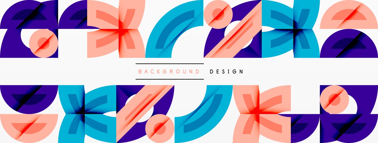 Geometric shapes repeat creating vibrant pattern vector image