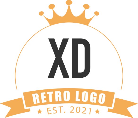 Initial letter xd circle king logo concept Vector Image