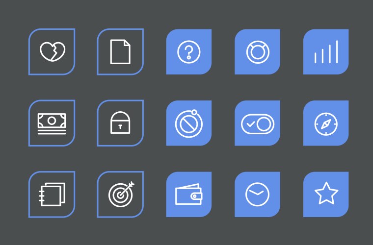 Modern web and mobile application pictograms vector image