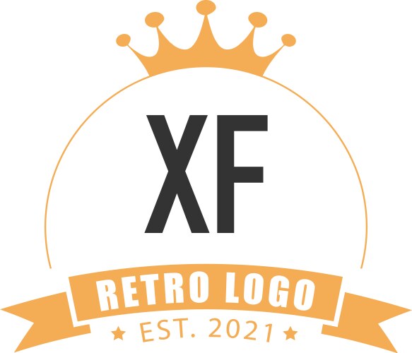 Initial letter xf circle king logo concept Vector Image